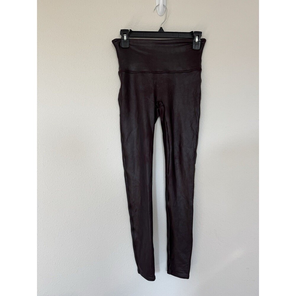 Spanx Metallic Shimmer Leggings Size M Slimming Shaping Ankle Pant Tummy Control